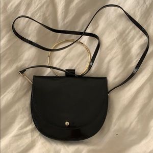 Theory Black leather cross body bag